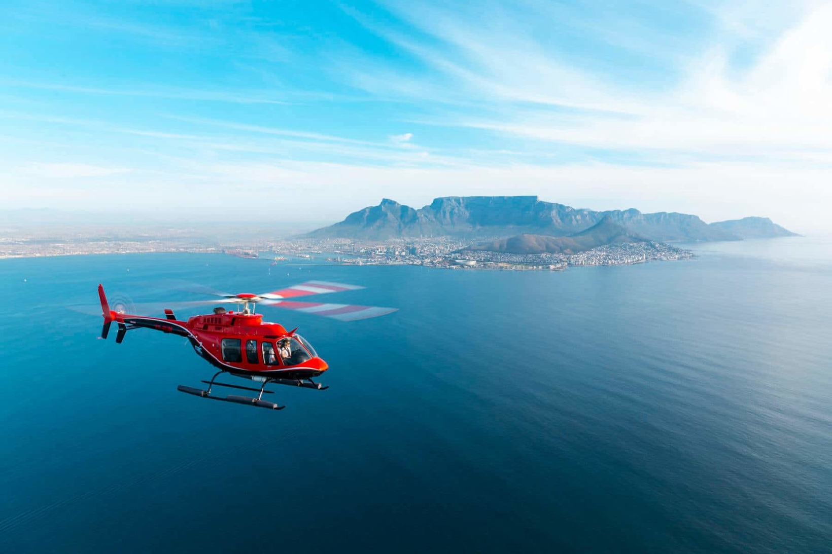 Helicopter flight over Cape Town